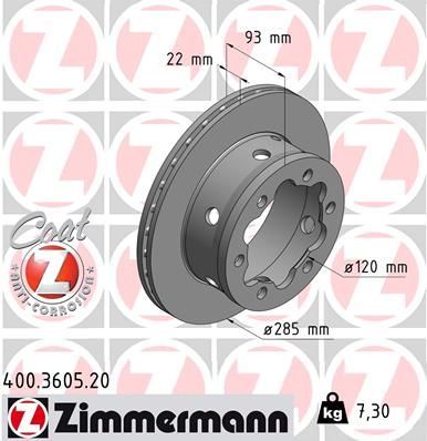 Zimmermann 400.3605.20 - Brzdový kotúč -