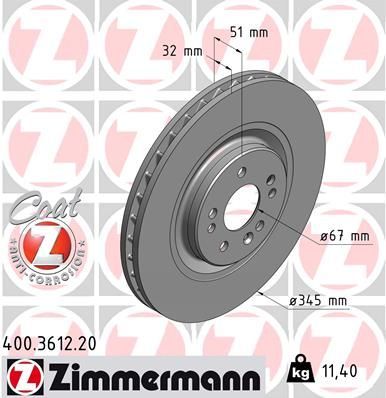 Zimmermann 400.3612.20 - Brzdový kotúč -