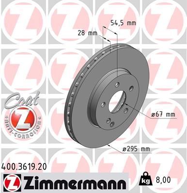Zimmermann 400.3619.20 - Brzdový kotúč -