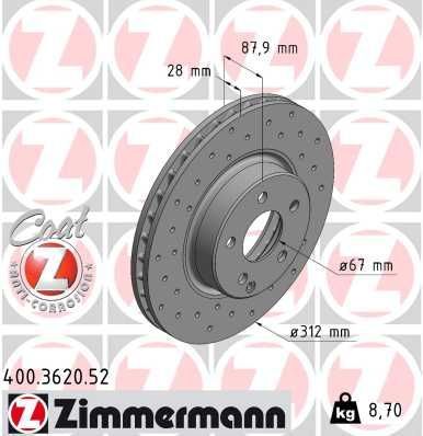 Zimmermann 400.3620.52 - Brzdový kotúč -