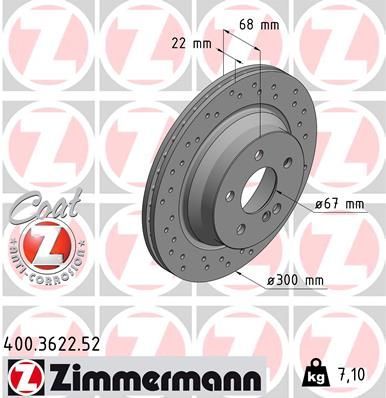 Zimmermann 400.3622.52 - Brzdový kotúč -