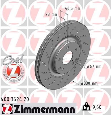Zimmermann 400.3624.20 - Brzdový kotúč -