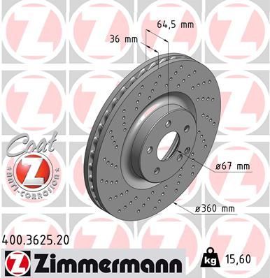Zimmermann 400.3625.20 - Brzdový kotúč -
