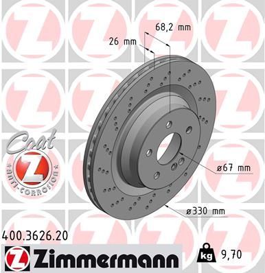 Zimmermann 400.3626.20 - Brzdový kotúč -