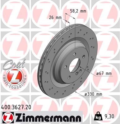 Zimmermann 400.3627.20 - Brzdový kotúč -