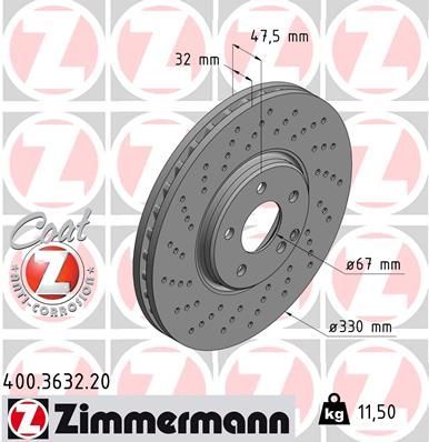 Zimmermann 400.3632.20 - Brzdový kotúč -
