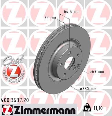 Zimmermann 400.3637.20 - Brzdový kotúč -