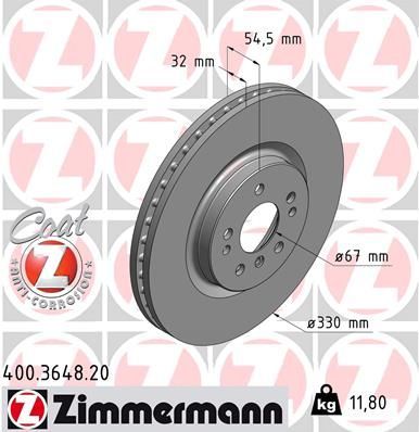 Zimmermann 400.3648.20 - Brzdový kotúč -
