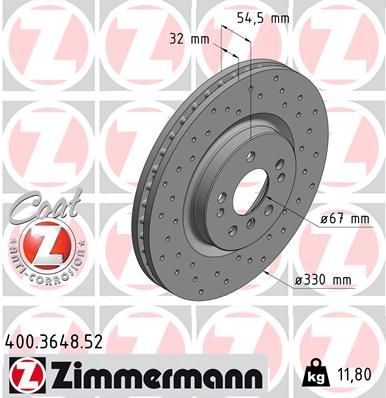 Zimmermann 400.3648.52 - Brzdový kotúč -