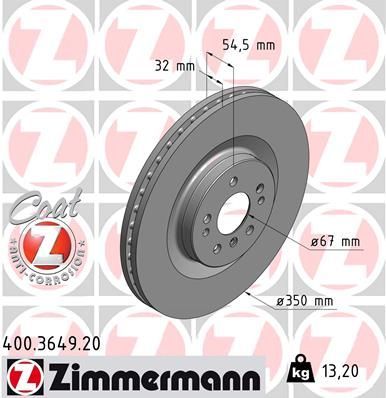 Zimmermann 400.3649.20 - Brzdový kotúč -
