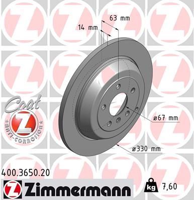 Zimmermann 400.3650.20 - Brzdový kotúč -