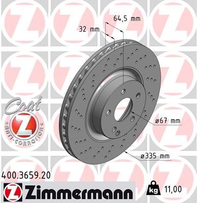 Zimmermann 400.3659.20 - Brzdový kotúč -