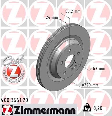 Zimmermann 400.3661.20 - Brzdový kotúč -