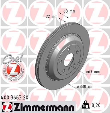 Zimmermann 400.3663.20 - Brzdový kotúč -
