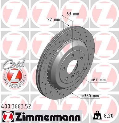 Zimmermann 400.3663.52 - Brzdový kotúč -