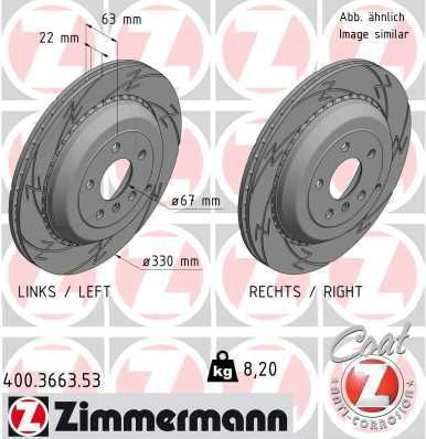 Zimmermann 400.3663.53 - Brzdový kotúč -