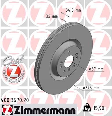 Zimmermann 400.3670.20 - Brzdový kotúč -