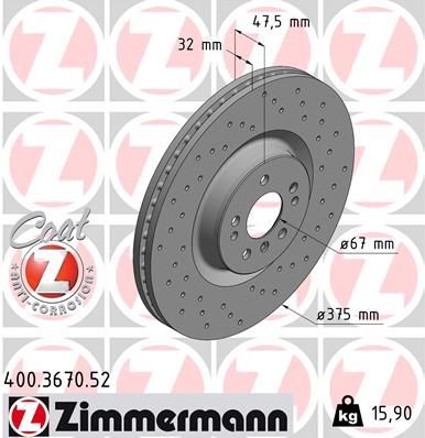 Zimmermann 400.3670.52 - Brzdový kotúč -