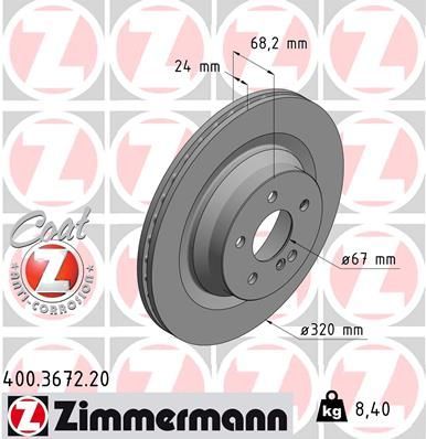 Zimmermann 400.3672.20 - Brzdový kotúč -