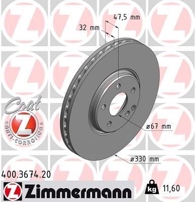 Zimmermann 400.3674.20 - Brzdový kotúč -