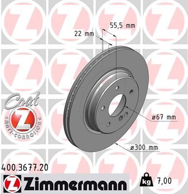 Zimmermann 400.3677.20 - Brzdový kotúč -
