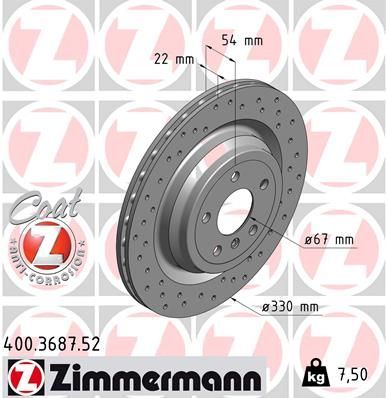 Zimmermann 400.3687.52 - Brzdový kotúč -