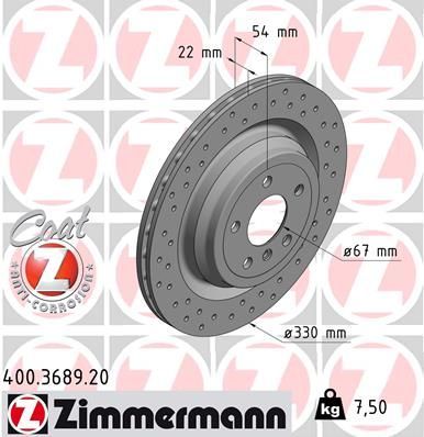 Zimmermann 400.3689.20 - Brzdový kotúč -
