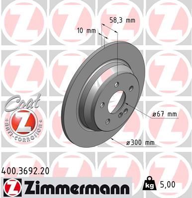 Zimmermann 400.3692.20 - Brzdový kotúč -
