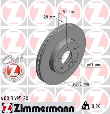 Zimmermann 400.3695.20 - Brzdový kotúč -