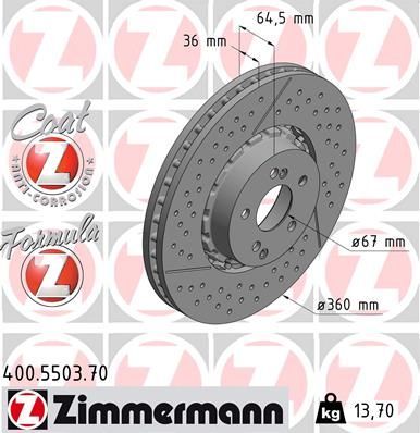 Zimmermann 400.5503.70 - Brzdový kotúč -