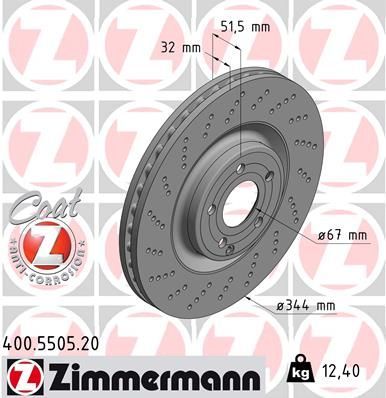 Zimmermann 400.5505.20 - Brzdový kotúč -