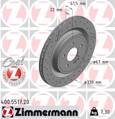 Zimmermann 400.5517.20 - Brzdový kotúč -