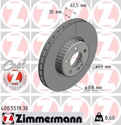 Zimmermann 400.5519.30 - Brzdový kotúč -
