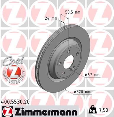 Zimmermann 400.5530.20 - Brzdový kotúč -