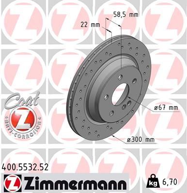 Zimmermann 400.5532.52 - Brzdový kotúč -