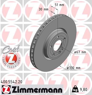 Zimmermann 400.5542.20 - Brzdový kotúč -
