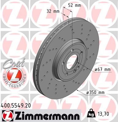 Zimmermann 400.5549.20 - Brzdový kotúč -