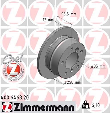Zimmermann 400.6468.20 - Brzdový kotúč -