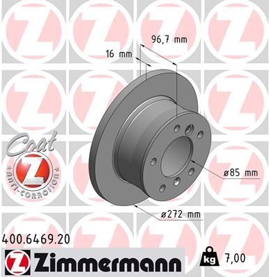 Zimmermann 400.6469.20 - Brzdový kotúč -