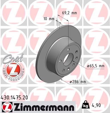 Zimmermann 430.1475.20 - Brzdový kotúč -