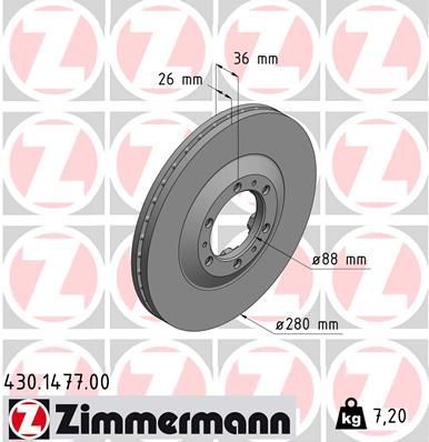 Zimmermann 430.1477.00 - Brzdový kotúč -