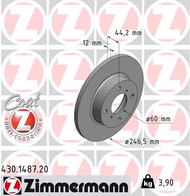 Zimmermann 430.1487.20 - Brzdový kotúč -