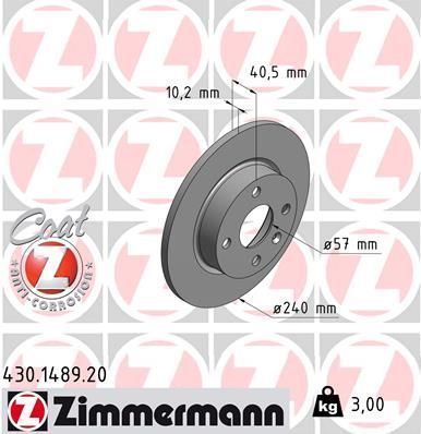 Zimmermann 430.1489.20 - Brzdový kotúč -