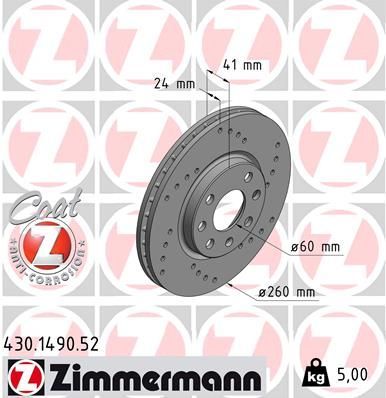 Zimmermann 430.1490.52 - Brzdový kotúč -