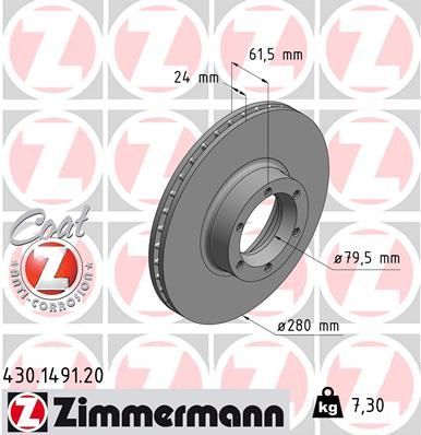 Zimmermann 430.1491.20 - Brzdový kotúč -