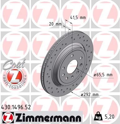 Zimmermann 430.1496.52 - Brzdový kotúč -