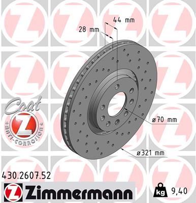 Zimmermann 430.2607.52 - Brzdový kotúč -