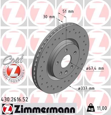 Zimmermann 430.2616.52 - Brzdový kotúč -