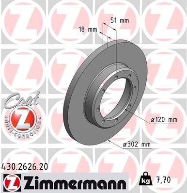 Zimmermann 430.2626.20 - Brzdový kotúč -