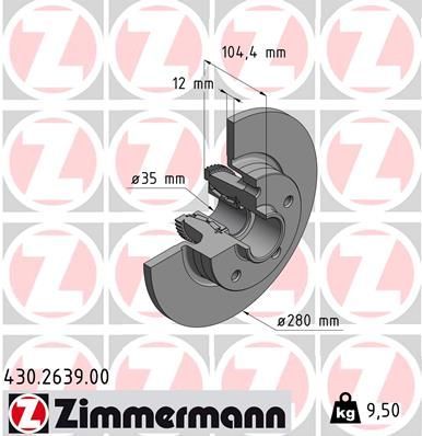 Zimmermann 430.2639.00 - Brzdový kotúč -